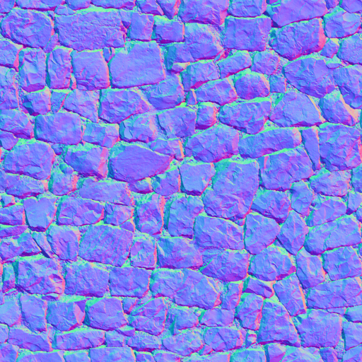 Normal map of a stone wall texture